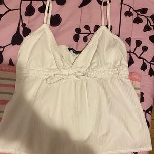 brandy melville white tie tank top